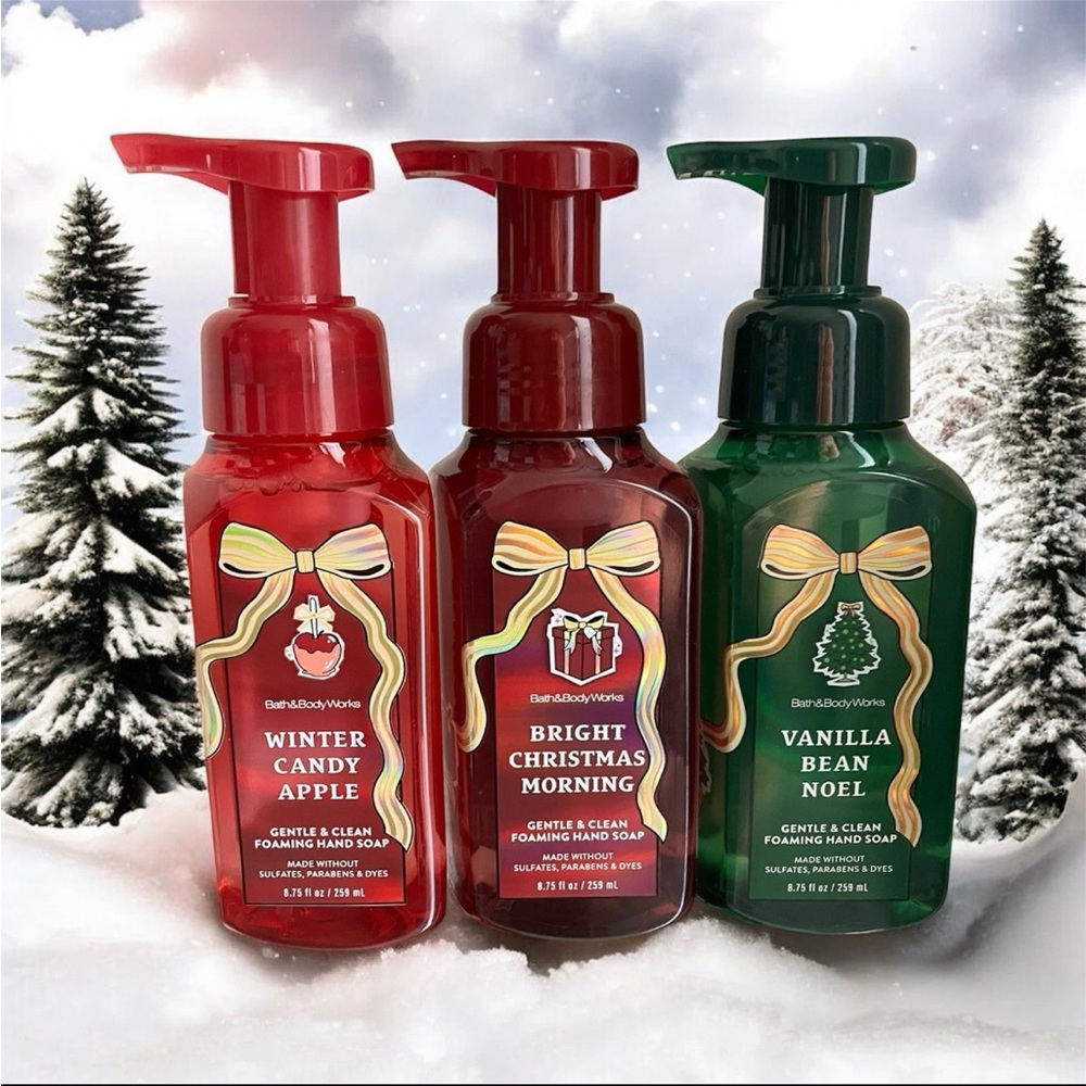 Bath & Body Works “Holiday’s”Assorted Foaming Hand Soap Set of 3pc. NWT